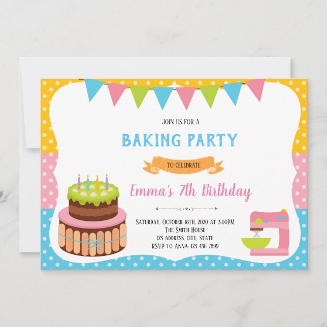Cake baking Decorating Invitation (Front)