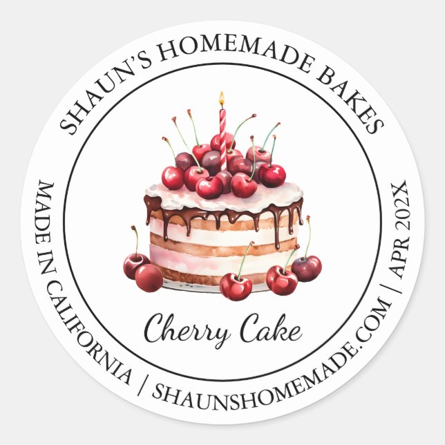 Cake Baking Modern label (Front)