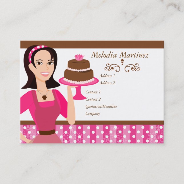 Cake Beauty with Rose Business Card (Front)