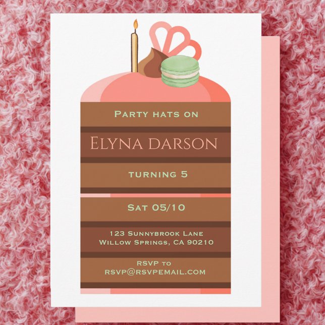 Cake Birthday girl Invitation (Creator Uploaded)