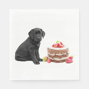 Cake - Black Lab Napkin