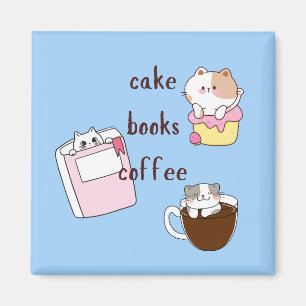 Cake Books Coffee Magnet