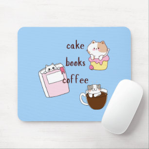 Cake Books Coffee Mouse Pad