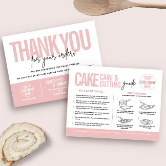 Cake Care & Cutting Guide V2, Cake Serving Guide Thank You Card