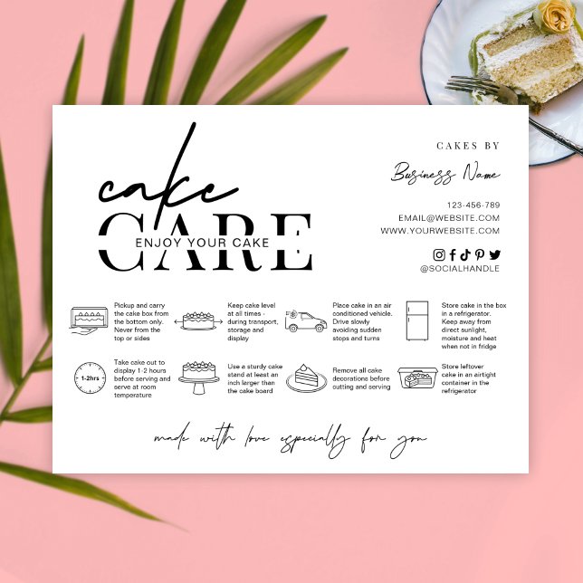 Cake Care Instructions Minimalist Thank You Card (Creator Uploaded)