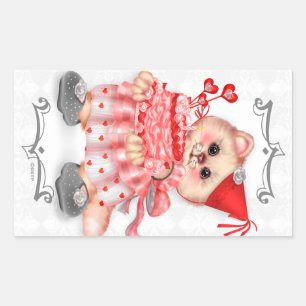 CAKE CAT  2 AutoCollant RECTANGLE 4.5 x 2.7 inch Sticker