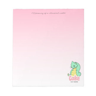 Cake (Cat + Snake) Pink Notepad