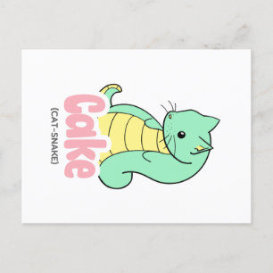 Cake (Cat +Snake) Postcard