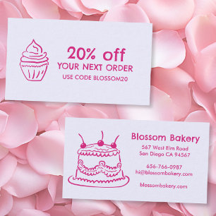 Cake Cupcake Bakery Dessert Catering Rewards  Discount Card