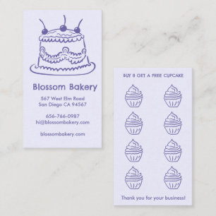Cake Cupcake Bakery Dessert Catering Rewards  Loyalty Card