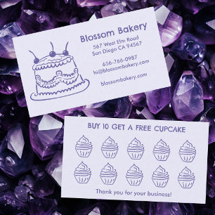 Cake Cupcake Bakery Dessert Catering Rewards  Loyalty Card