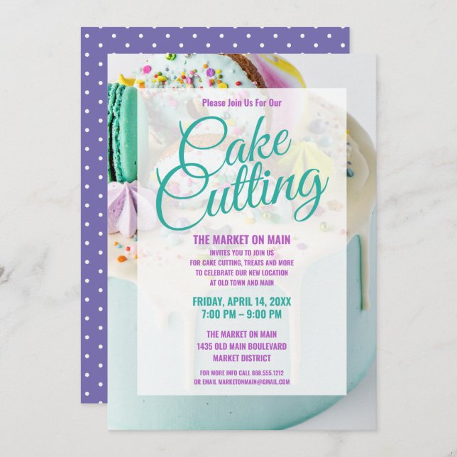 Cake Cutting Celebration | Company Event Invitation (Front/Back)