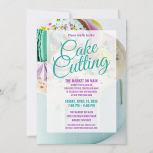 Cake Cutting Celebration   Company Event Invitation