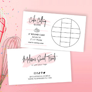 Cake Cutting Guide 6" Round Cake 2x1" Portions Enclosure Card