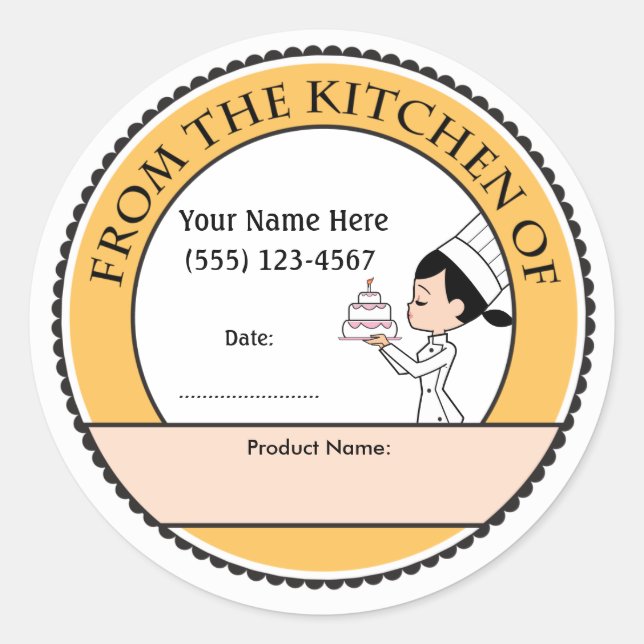 Cake Decor Personalized Baking Sale Labels (Front)