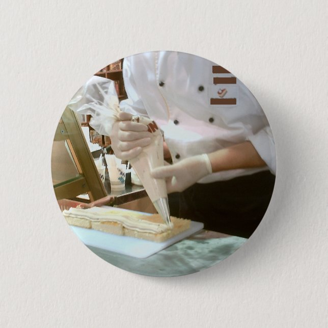 Cake decorating 2 inch round button (Front)