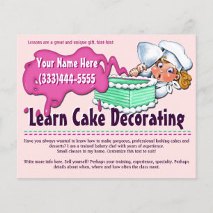 Cake Decorating. Baking. Classes. Lessons Flyer