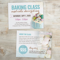 Cake Decorating Class | Baking | Postcard Template