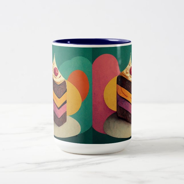 Cake Design Two-Tone Coffee Mug (Center)