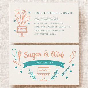 Cake Designer Bakery Baker Business Card