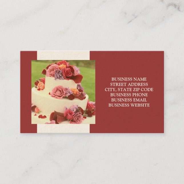 Cake Designer or Wedding Business Cards (Front)
