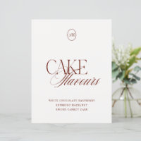 Cake Flavours Modern Deep Terracotta Wedding Sign