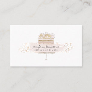 Cake Floral Bakery Script Patisserie qr code Business Card