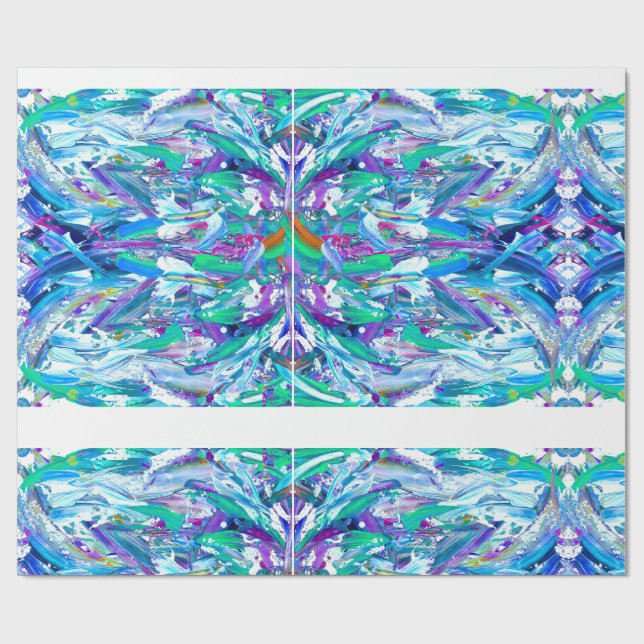 Cake Frosting Splatter Art Wrapping Paper (Flat)