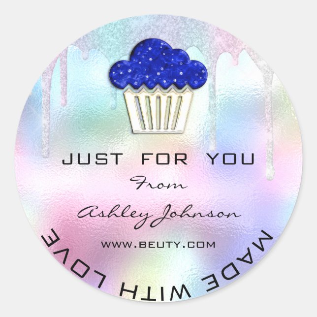 Cake Homemade Bakery Sweets Muffins Logo Classic Round Sticker (Front)