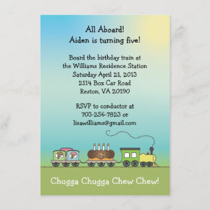 Cake & Ice Cream Train Invite - 4.5 x 6.25 Size