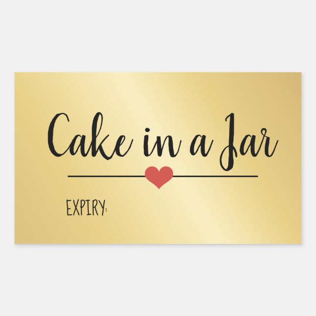 Cake in a jar gold holiday sticker (Front)