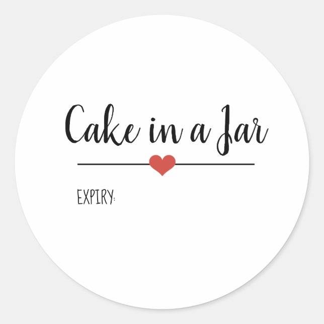 Cake in a Jar white Classic Round Sticker (Front)