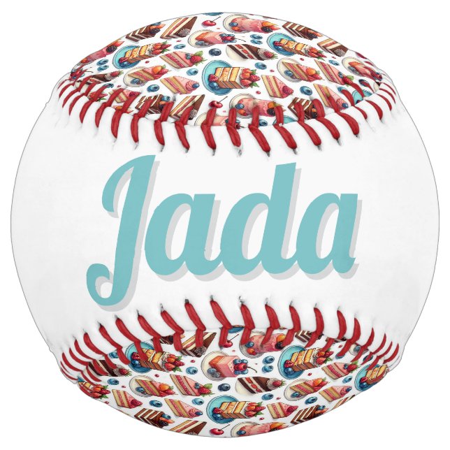 Cake in Your Face (personalize) Softball (Back)