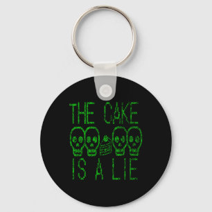 Cake Is A Lie Video Game Graphic Gamer Meme Gaming Keychain