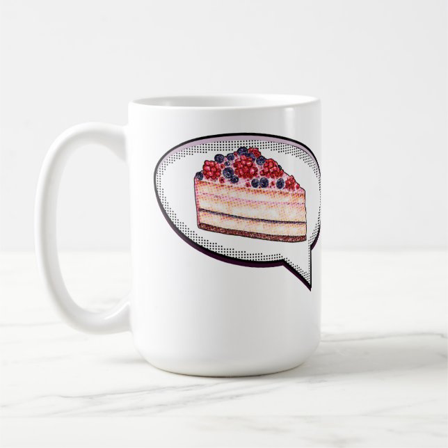 Cake Is My Love Language - Berry Cake Word Balloon Coffee Mug (Left)