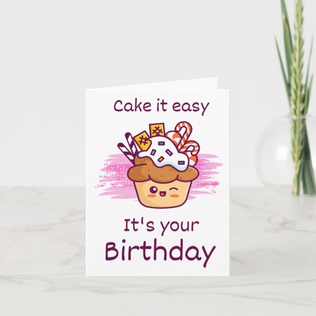 Cake It Easy Puns Carte Anniversaire (Devant)