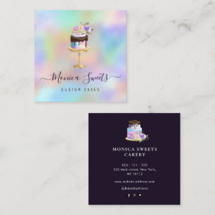 cake logo bakery colourful square business card