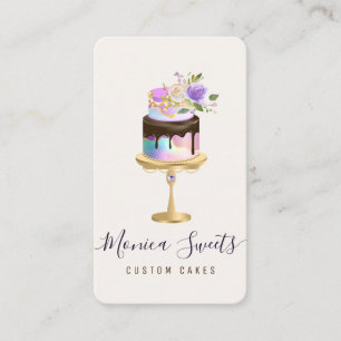 cake logo custom cake bakery pastry personalized business card