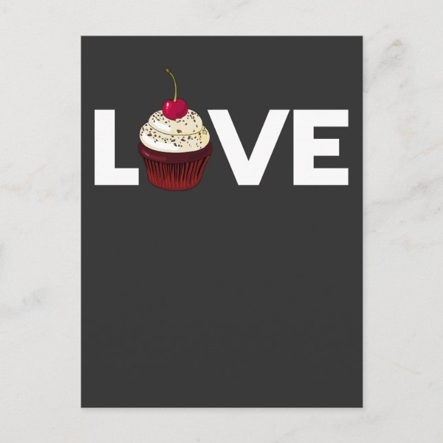 Cake Love Baker Pastry Chef Cupcake Quote Postcard (Front)