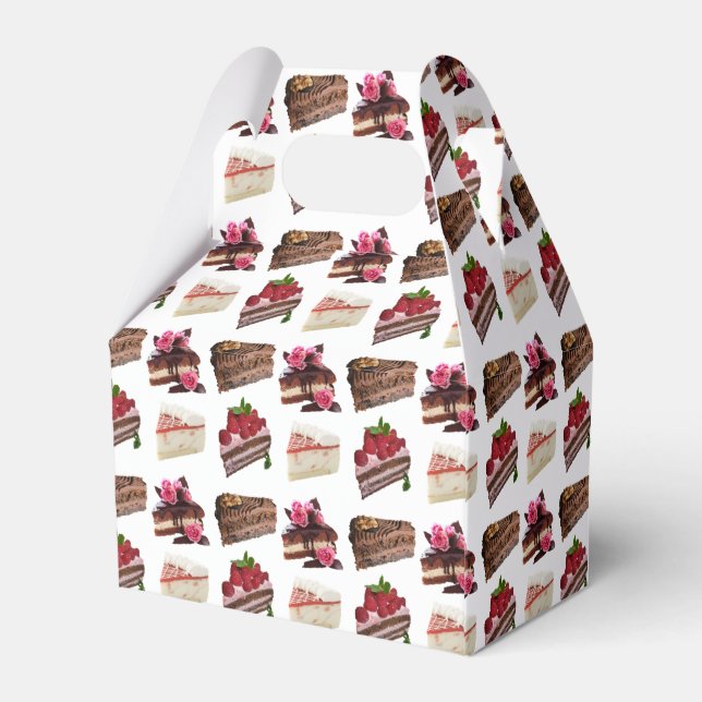 Cake Lovers Delicious Desserts Pattern Favor Box (Back Side)