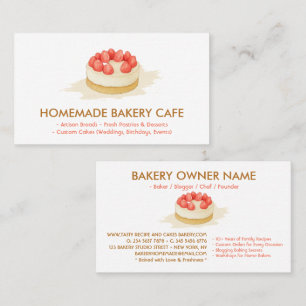 Cake Maker Cookies Wedding Birthday Bakery Minimal Business Card