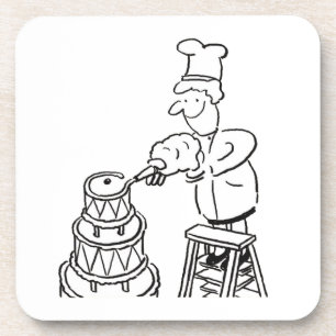 Cake Maker Decorating Giant Cake Coaster