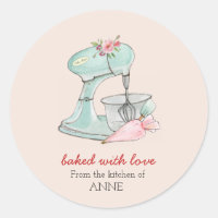 Cake mixer "Baked with love"  pale pink Bakers