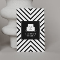 Cake Monogram Logo with Mod Stripe Pattern Bakery
