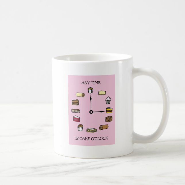 Cake O'clock Cake Lovers Cartoon Coffee Mug (Right)