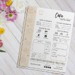 Cake Order Form Bakery Small Business Wedding Cake Flyer<br><div class="desc">Elevate your bakery business with our elegant, customizable order form template, featuring golden bakery icons on a sophisticated warm beige background. This template helps you efficiently track and manage your bakery orders, estimate payment methods (cash or electronic), define cake shapes, and much more, simplifying the ordering process for both you...</div>