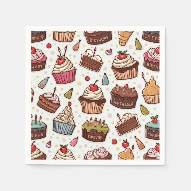 Cake Pattern Paper Napkin (Front)