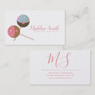 Cake Pop Bakery Cake Decorator  Business Card