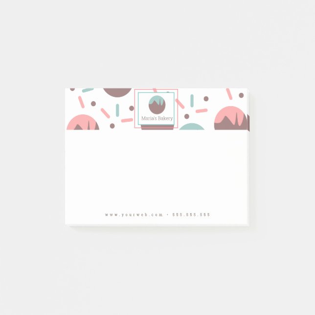 Cake Pop Sprinkles Bakery Cake Business Logo Post-it Notes (Front)
