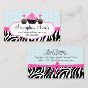 Cake Pops and Cupcake Bakery Business Card
